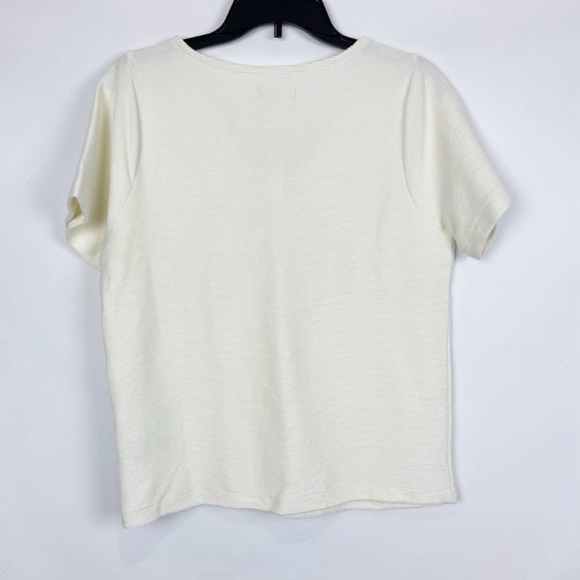 Madewell Womens Ottoman Jacquard Ruched Front V-Neck Top Small Ivory Size M boho - Picture 2 of 14